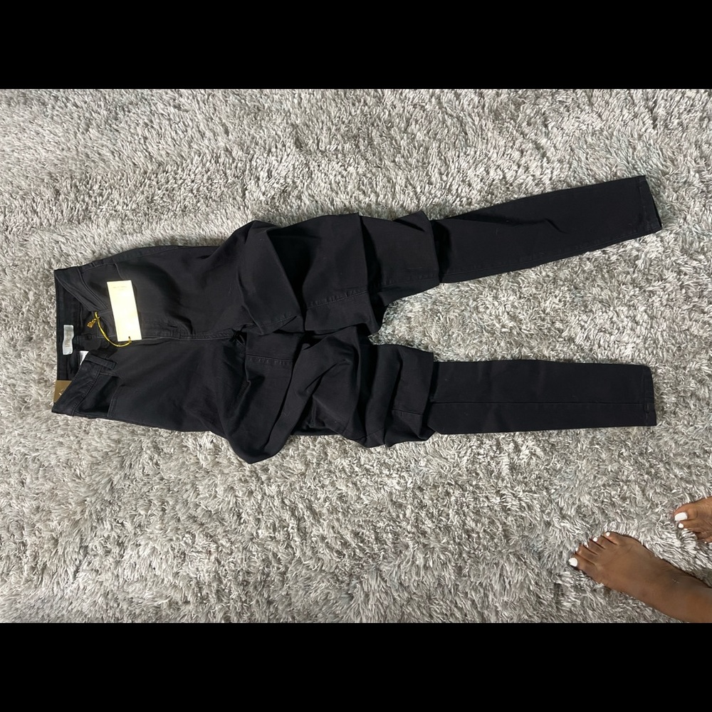Black stacked jeans